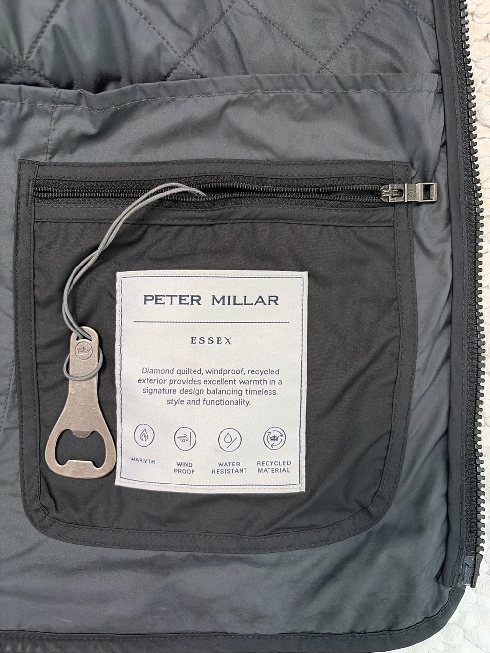 Peter Millar Essex Vest Black Quilted Black Vest Lightweight Layering Size XXL - Picture 7 of 13